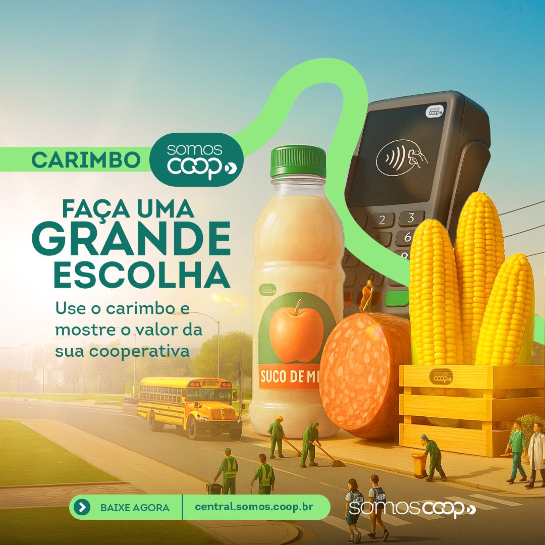 Carimbo SomosCoop reforça identidade do cooperativismo e aproxima sociedade do movimento